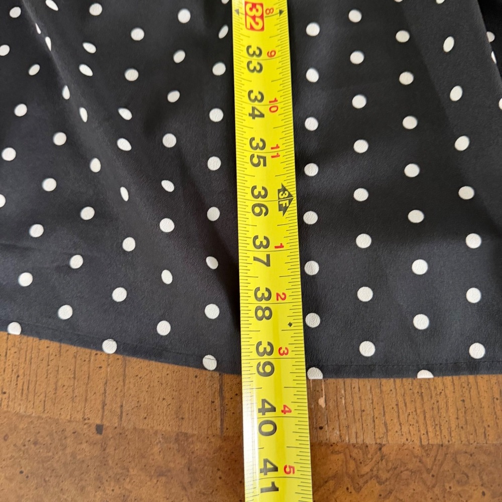 Talbots Sleeveless Dress Black White Polka Dot Sash Tie Belt Office Travel 12 - Picture 14 of 15